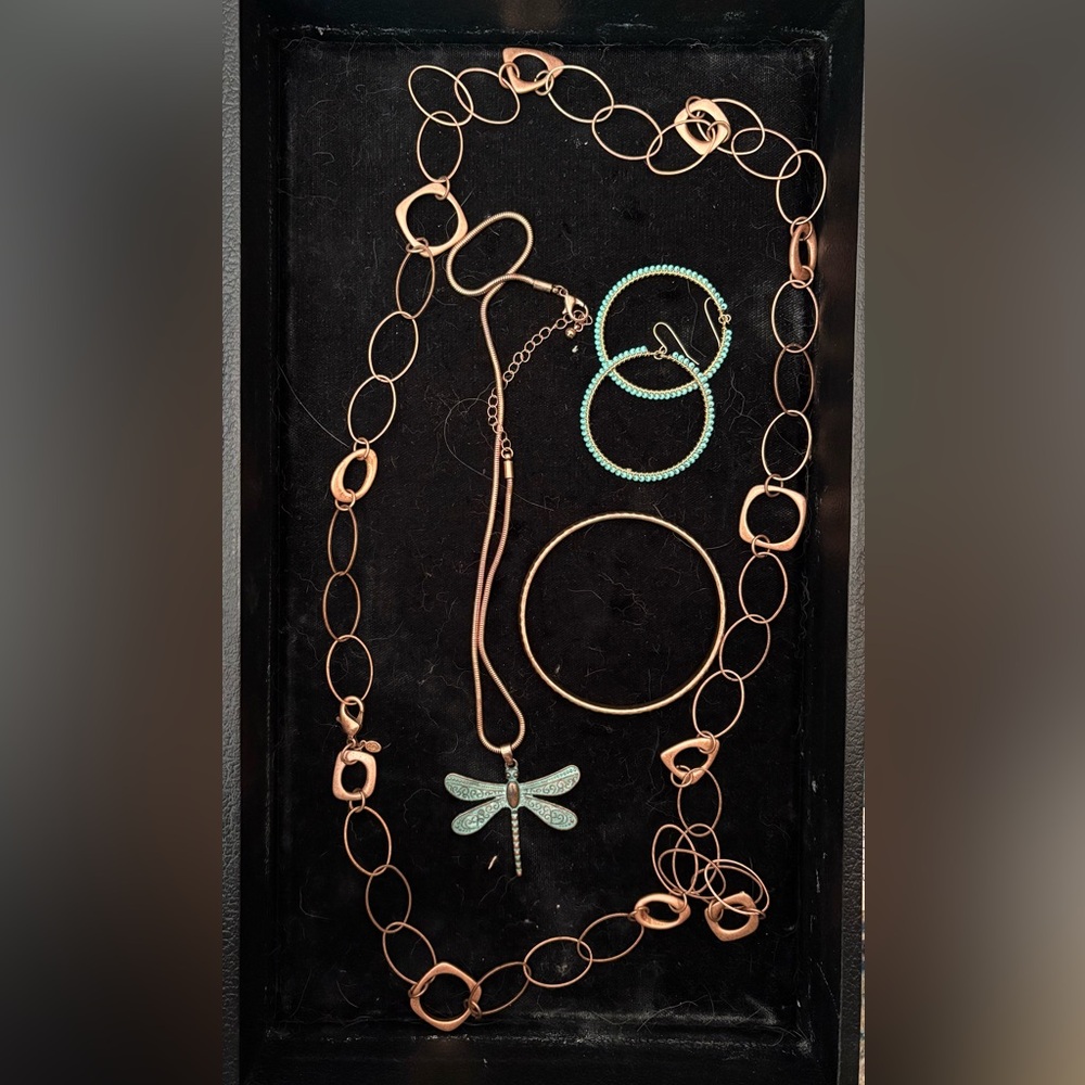 Dragonfly Copper- Tone Jewelry Set